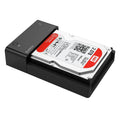 Black plastic hard disk storage case for 2.5-inch and 3.5-inch SATA drives with data cable