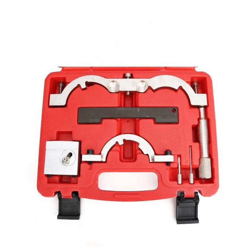 Opel 1.4 LUJ engine timing tool kit with seven chrome-vanadium steel tools and red handles