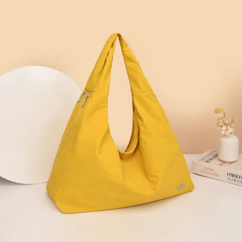 Women's heart-shaped nylon underarm bag in large capacity design