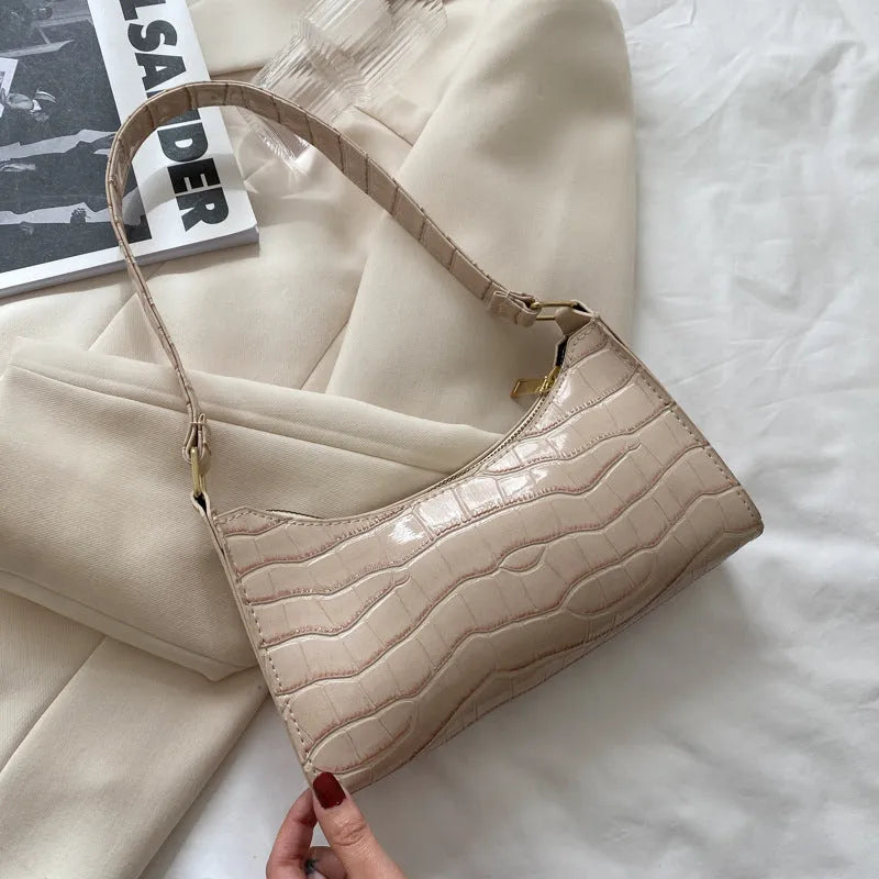Korean style small square women's shoulder bag in PU material with crossbody strap