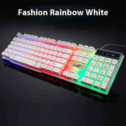 Industry gaming keyboard glowing USB cable with RGB backlighting in white and black colour options