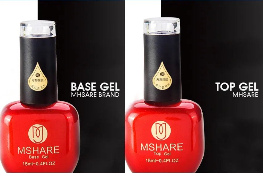 MSHARE Acrylic Poly Gel Nail set with UV builder gel, slip solution, in 30g pot and pink colour on white background