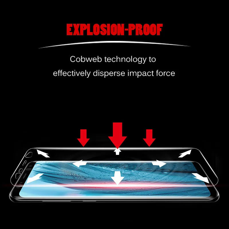 Curved hydrogel screen protector for Samsung smartphones with matte finish