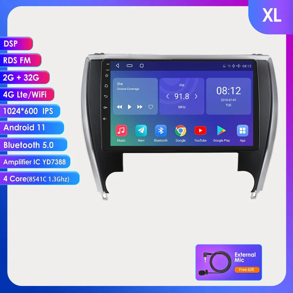 10 inch Toyota Camry 2015 vehicle-mounted MP5 navigator with carplay compatibility