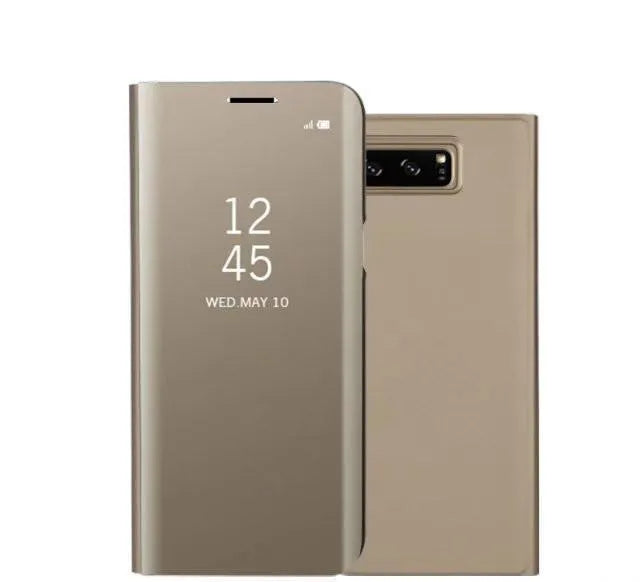 Samsung Galaxy Note20 phone case with a metallic mirror finish and a raised ring bracket on the back.