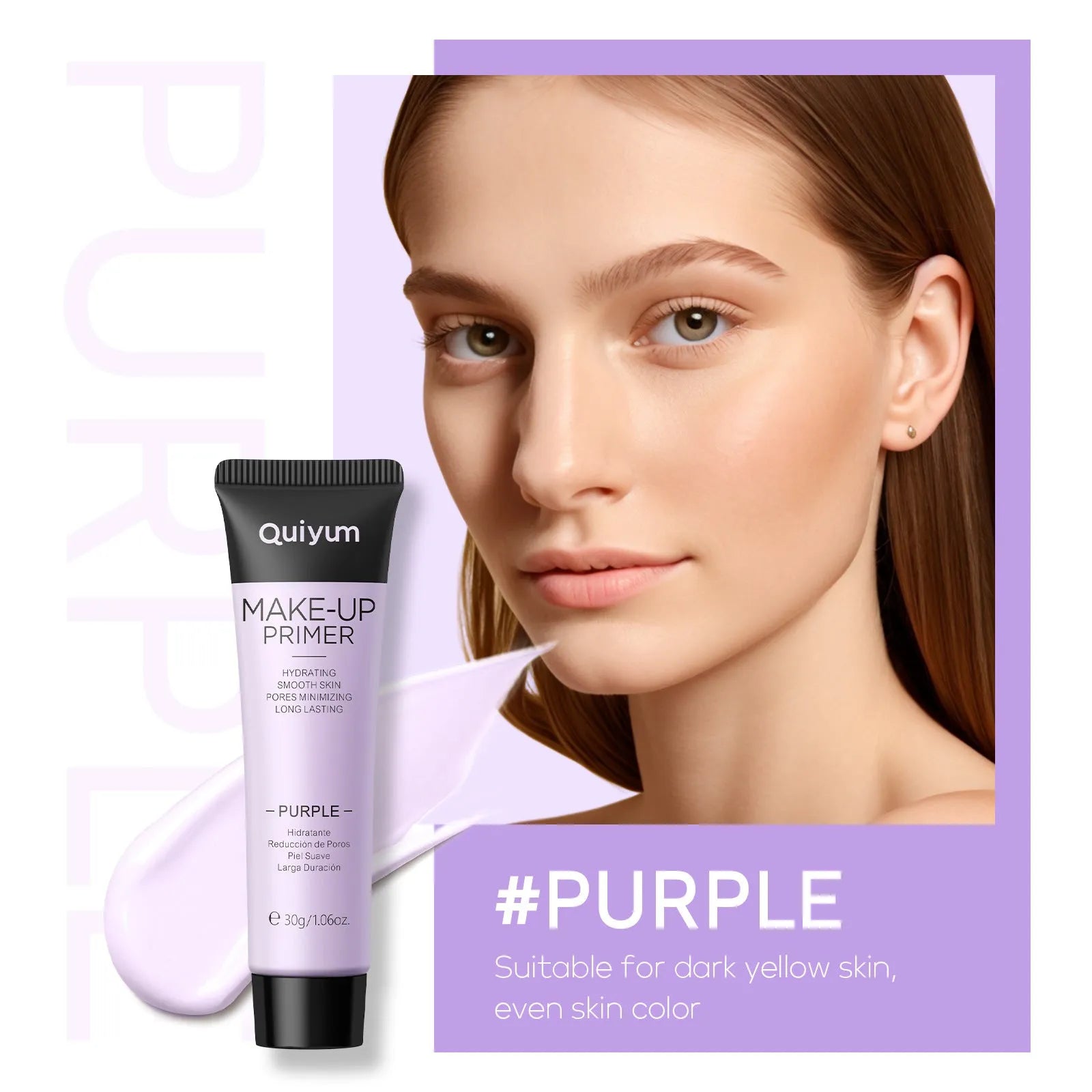 30g colour-correcting makeup primer in green, pink and purple shades