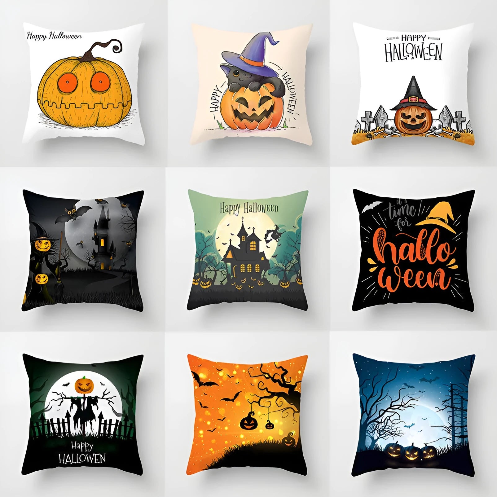 Halloween pillowcase 45x45cm peach skin fabric modern simple square cushion cover for sofa