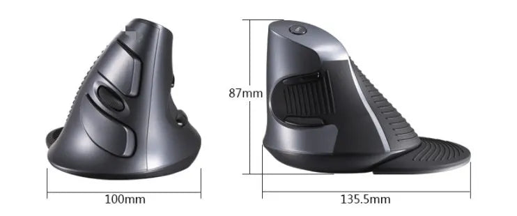 M618 wireless vertical ergonomic mouse in black or white with USB receiver