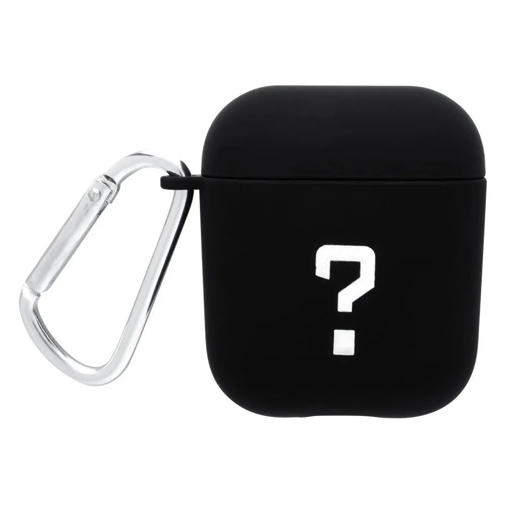 Black and pink AirPods case covers with floral and smiley face decorative patterns