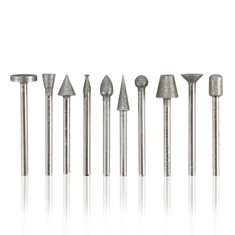 Alloy diamond grinding heads with elliptical cone shape for glass jade stone carving and polishing