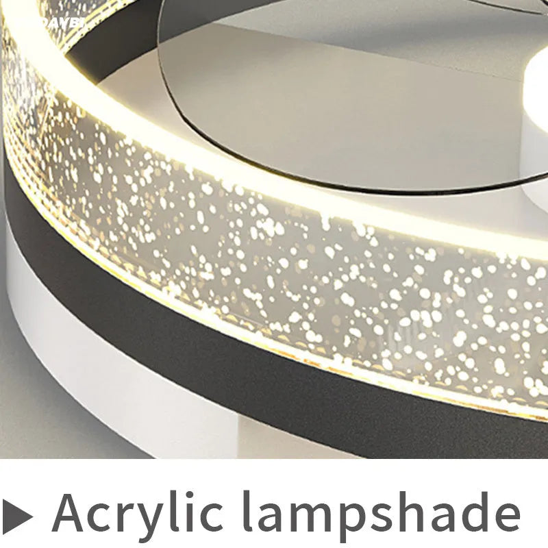 Simple modern Nordic style iron tieyi ceiling lamp with LED light for a children's room.