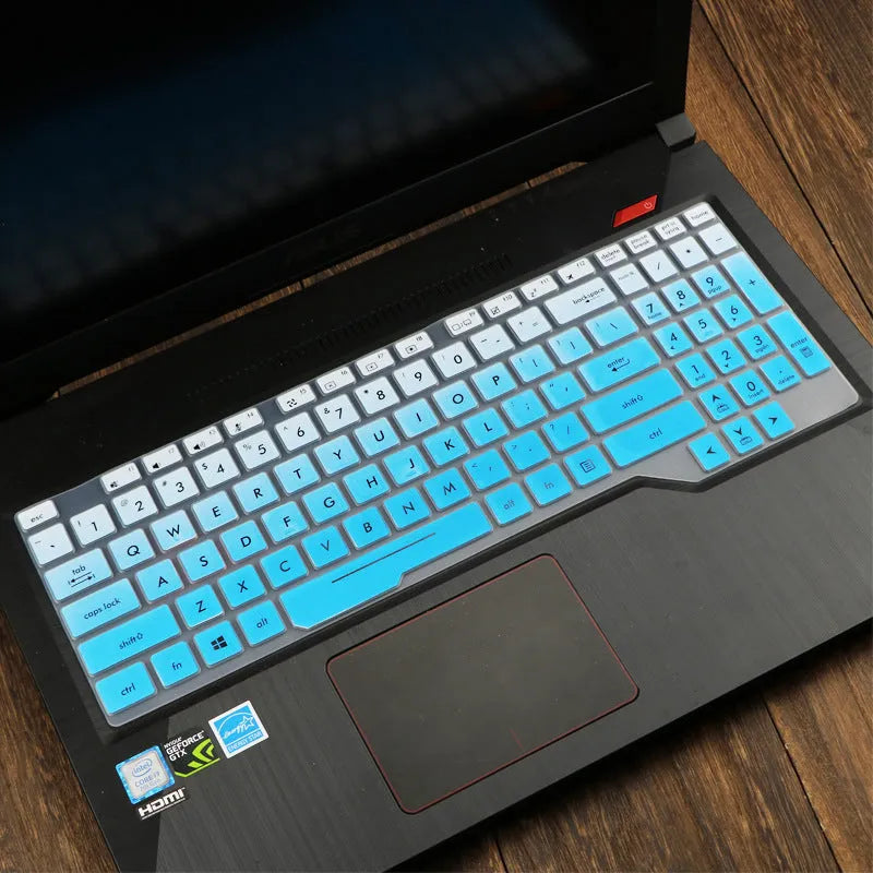 ASUS Flight laptop keyboard protective film cover in multiple colour options on a laptop.