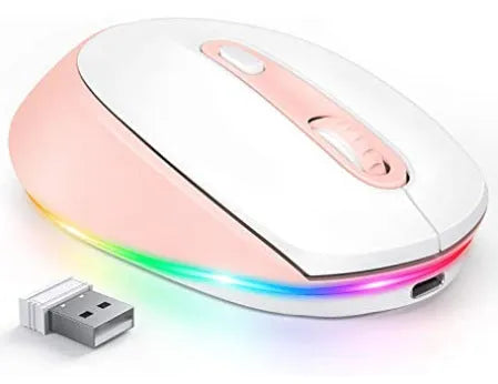 24g wireless rechargeable mouse in assorted colours with USB charging cable