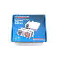 NES retro gaming console with two controllers, AV cable, and power supply on white background