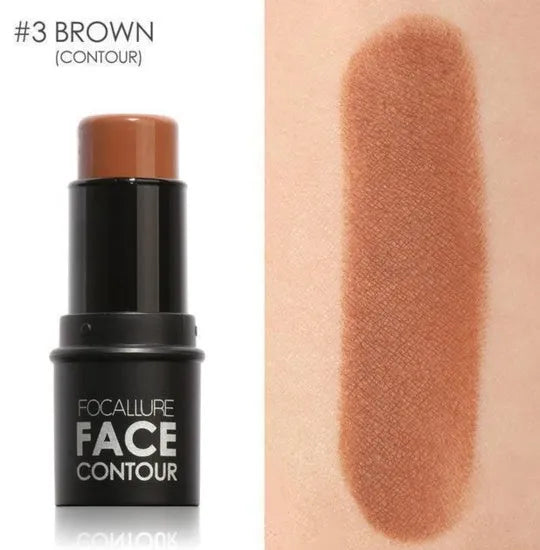Face contour highlighter makeup product shown in four shade options A, B, C, D for sculpting features.