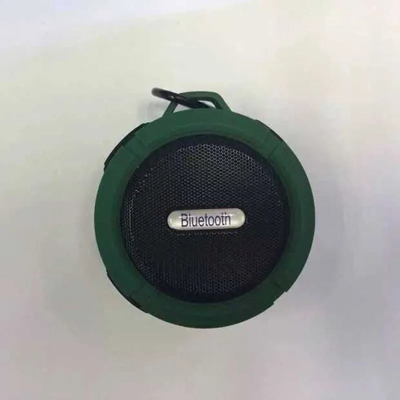 Portable waterproof Bluetooth speaker in five colours with bag clip and TF card slot