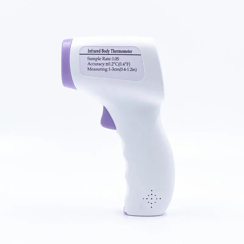 White digital non-contact thermometer with electronic display for temperature measurement