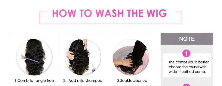 Brazilian Water Wave Headband Human Hair Wig for Ladies Medium Long Hair 8-18 Inch Lengths Can Be Dyed Any Skin Colour Photo Colour Natural Look