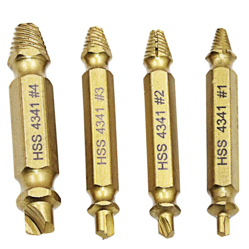 4341 high-speed steel screw extractor set for removing broken screws, bolts and nails