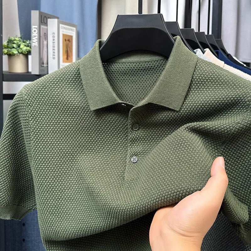 Men's loose fit short sleeve cotton sweater pullover in various colours