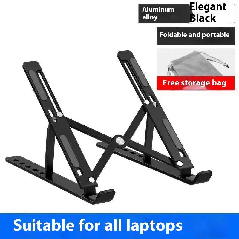 Aluminium laptop stand in silver finish supporting a laptop with improved airflow space