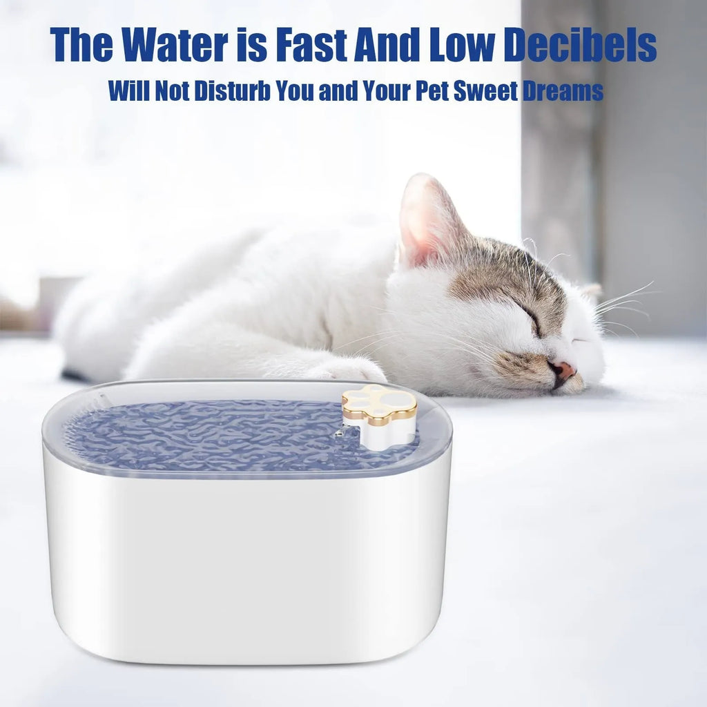 Berlin blue automatic pet water fountain with 3L capacity, filter cartridge, and LED indicator light