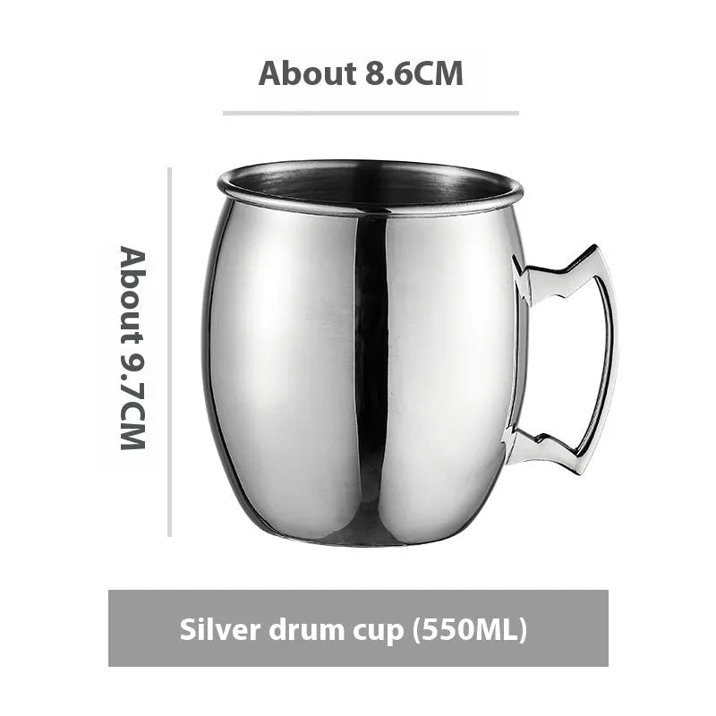 Stainless steel Moscow Mule cocktail glass with copper plating in multiple colour options