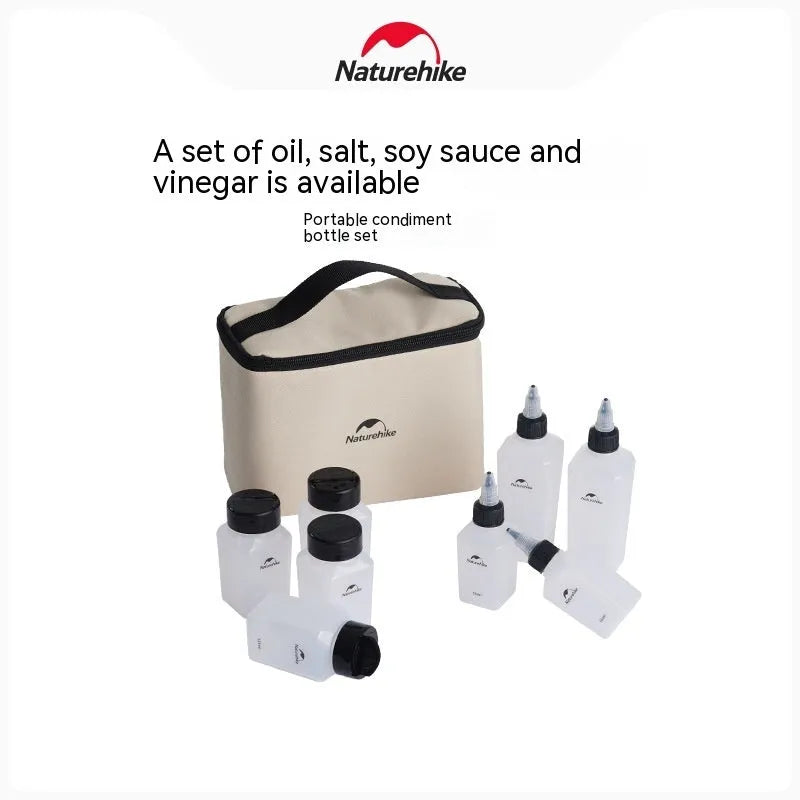 Naturehike six-piece PP plastic seasoning bottle set with modern simple styling