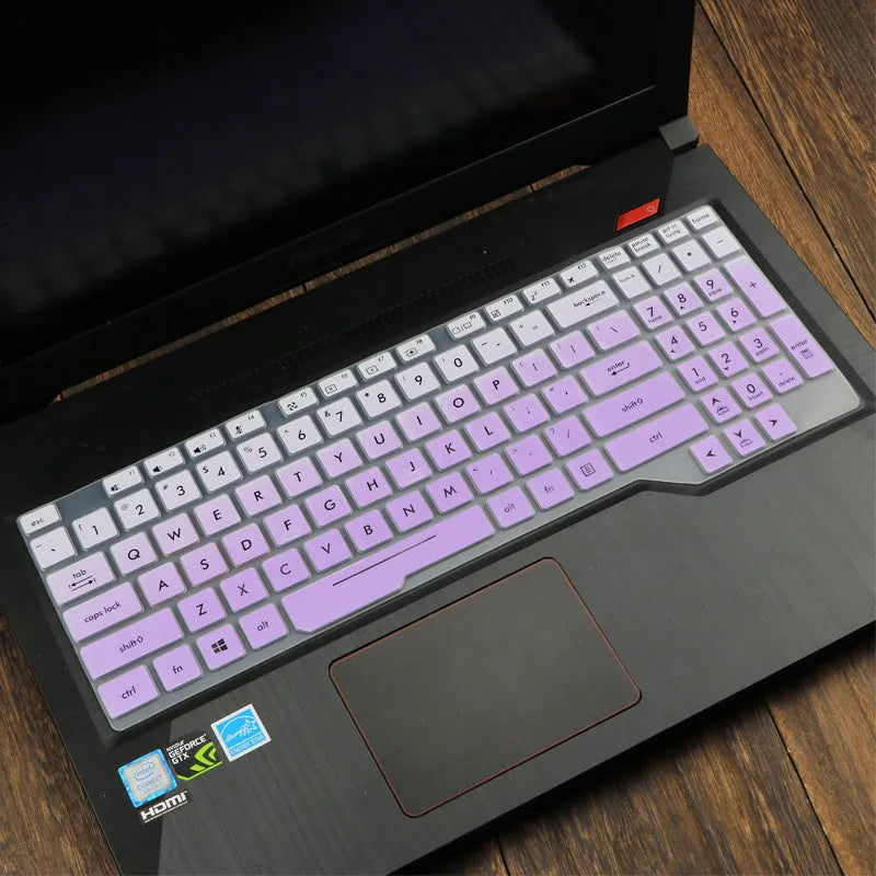 ASUS Flight laptop keyboard protective film cover in multiple colour options on a laptop.