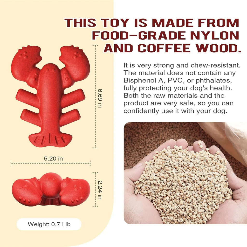 Red nylon chew toy for large dogs measuring 170mm with textured surface for dental cleaning