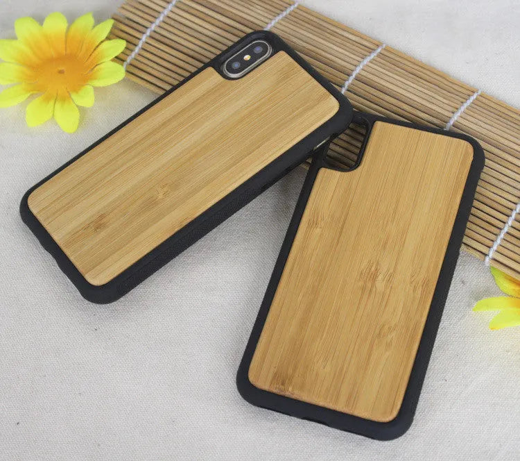 Wooden bamboo phone case with TPU frame for iPhone models
