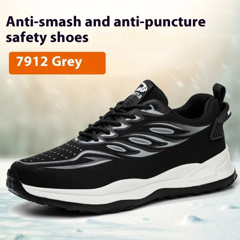 Orange labour protection safety shoes with leather uppers and rubber soles for industrial work