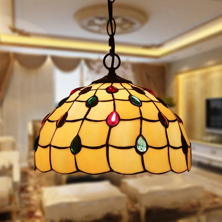 European retro baroque chandelier with coloured glaze finish and abstract design