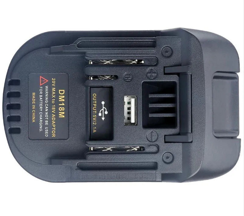 Black Milwaukee DM18M to Makita H99F battery adapter, 125 cm long
