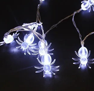 Halloween pumpkin LED string lights with ghost and bat decorations