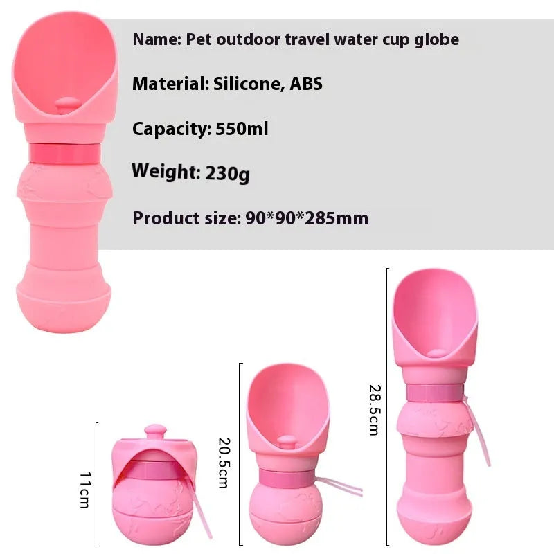 A folded flat and an unfolded silicone pet travel bowl showing its collapsible design.