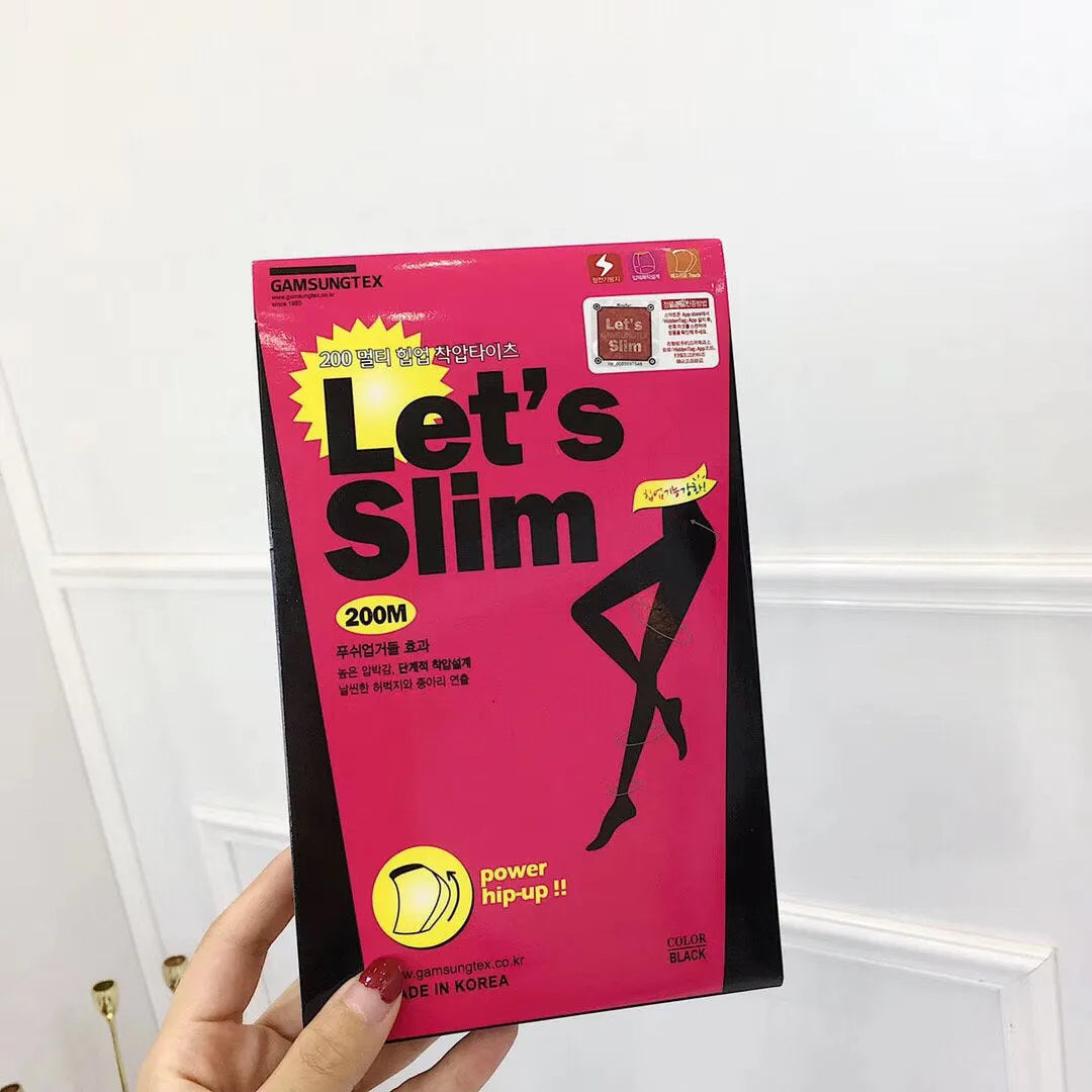 Beige and black lifting hips and abdomen stovepipe socks made from polyester fibre.