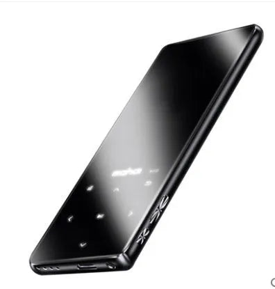 Ultra-thin portable MP3 player with a 2.4-inch touchscreen in choice of black, silver, blue, or red colours.