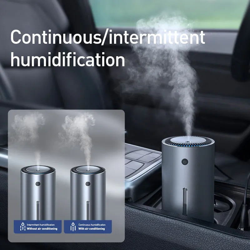 Black car diffuser humidifier with USB cable for air purification and aromatherapy