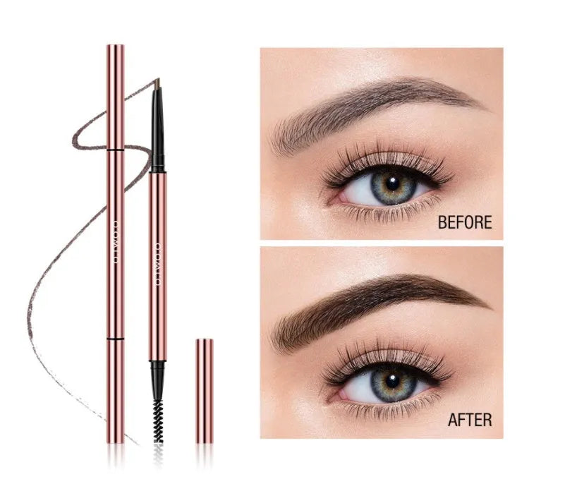 Eyebrow pencil in colour box with natural shades including blonde, auburn, caramel and brown