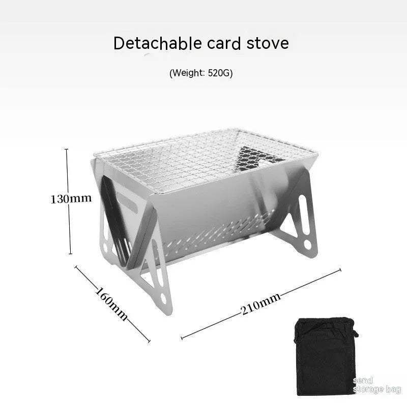 Stainless steel folding barbecue oven with storage bag for outdoor cooking