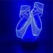Ballet dancer 3D LED night light with colourful illumination and remote control