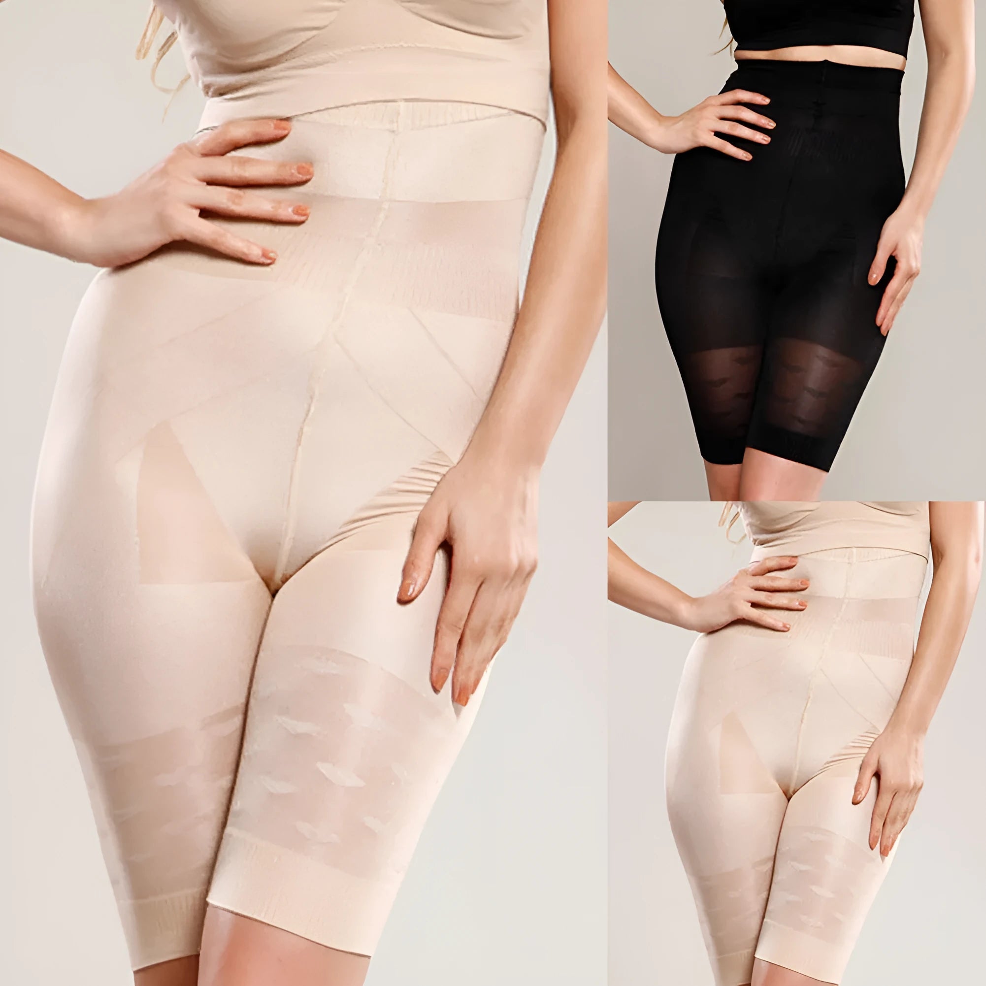 Women's black seamless high waist shapewear short for tummy control