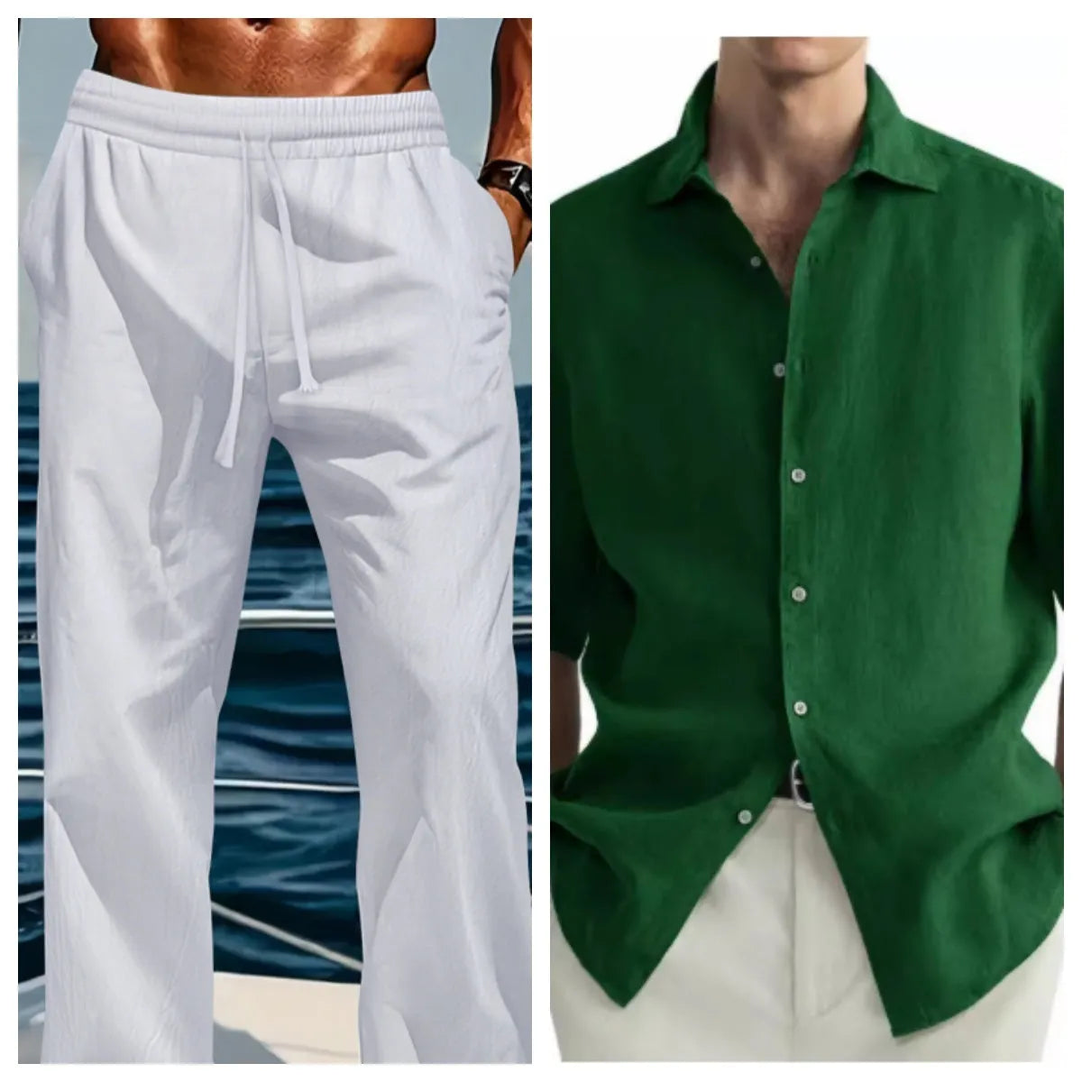 Men's washed cotton casual shirt in green with cardigan styling and regular fit
