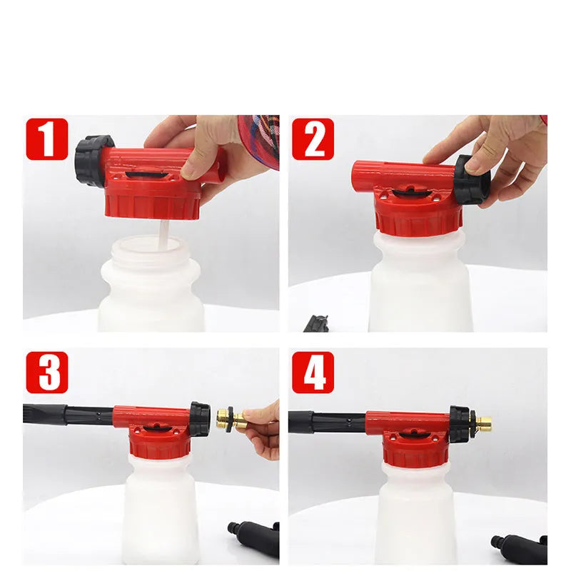 High pressure foam pot water gun for garden watering and pesticide spraying applications