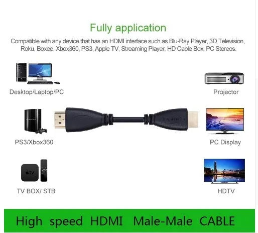 Gold-plated HDMI cable with male connectors available in multiple lengths from 3ft to 5m