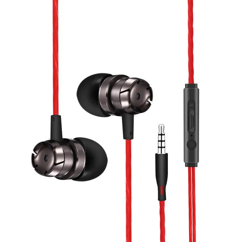 Metal turbo in-ear headphones with microphone and 3.5mm plug in various colours