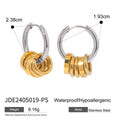 Stainless steel colour matching electroplated earrings in ins style unisex design
