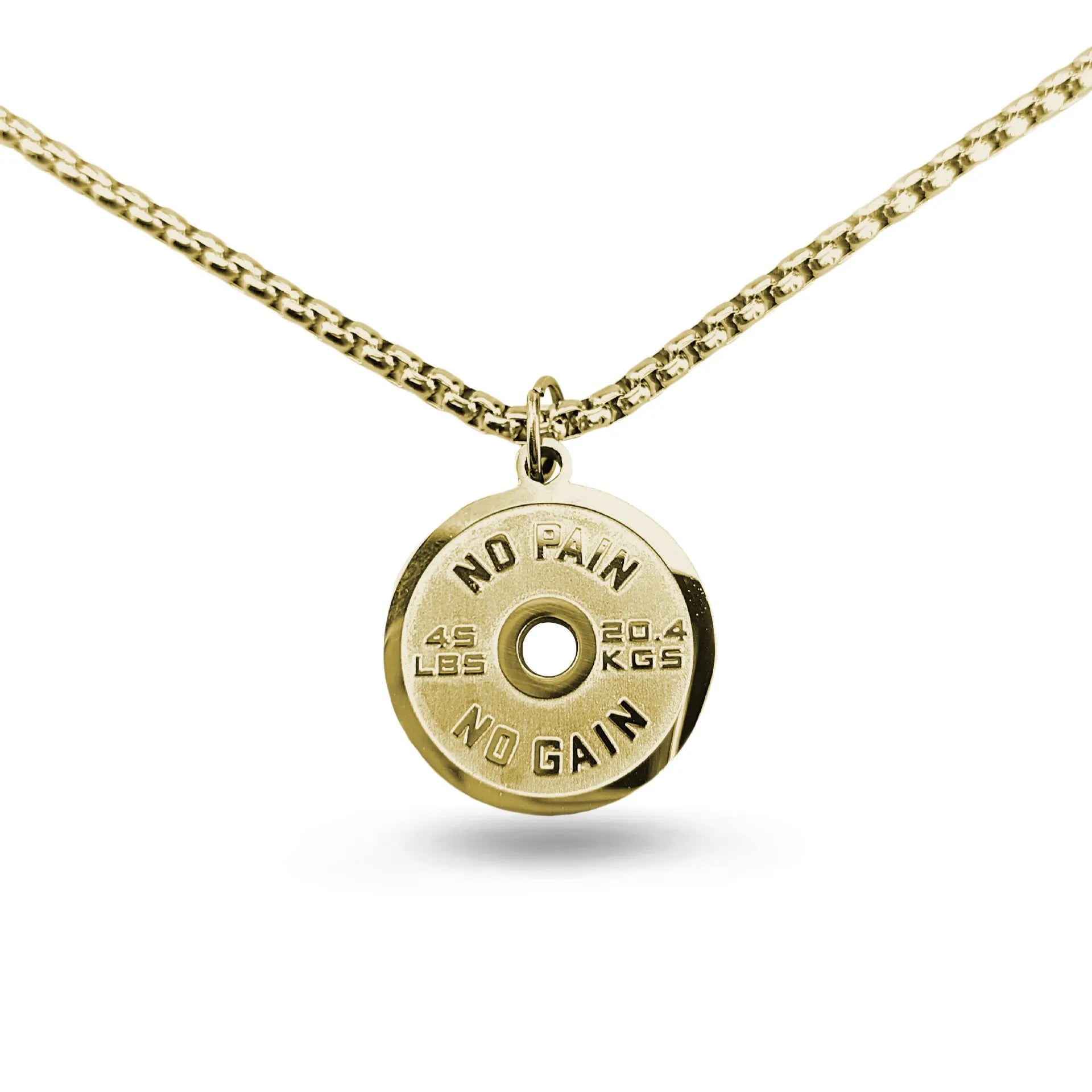 Stainless steel geometric barbell disk pendant on a 60cm black chain necklace.