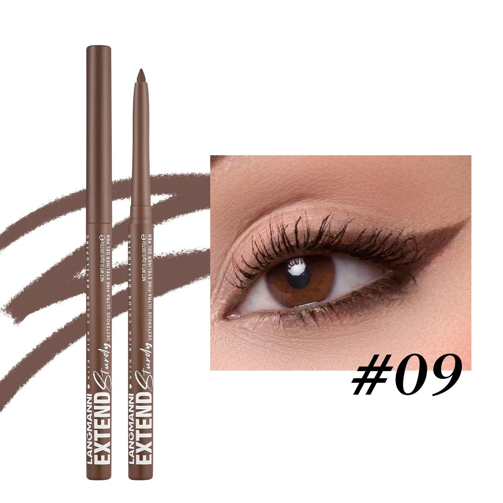 Set of 12 colourful gel glitter eyeliner pencils in waterproof formula for multi-purpose makeup